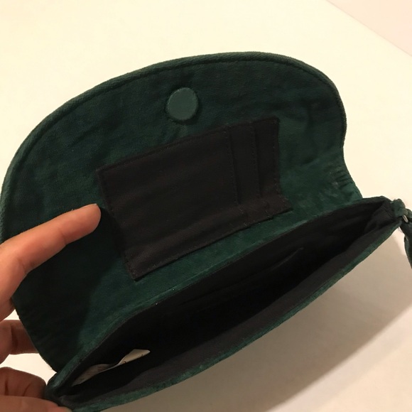 Lucky Brand Blue Velvet Floral Embroidered Wristlet Boho - Picture 8 of 8